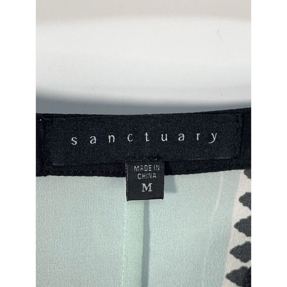 Sanctuary Long Sleeve V Neck Sheer Blouse Size Medium - Picture 3 of 9